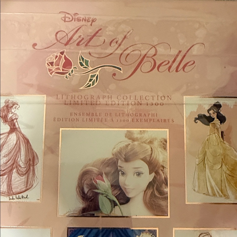 Disney Belle Lithograph in Pink and Gold - Picture 4 of 8